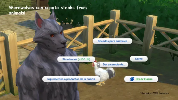 Werewolves can create raw meat from animals